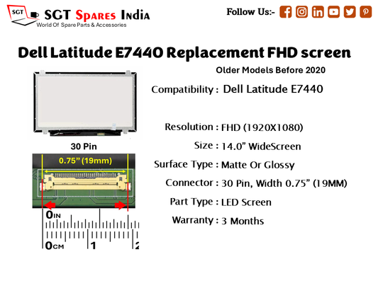 Dell Latitude E7440 Replacement FHD screen