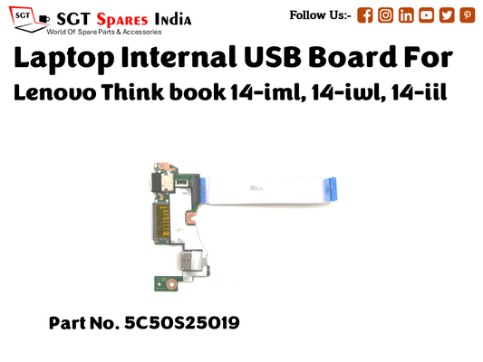 laptop Internal USB or IO board For Lenovo Think book 14 iml, 14 iwl, 14 iil Part no. 5C50S25019 