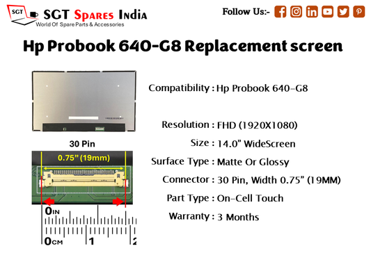 Hp Probook 640-G8 Replacement Touchscreen
