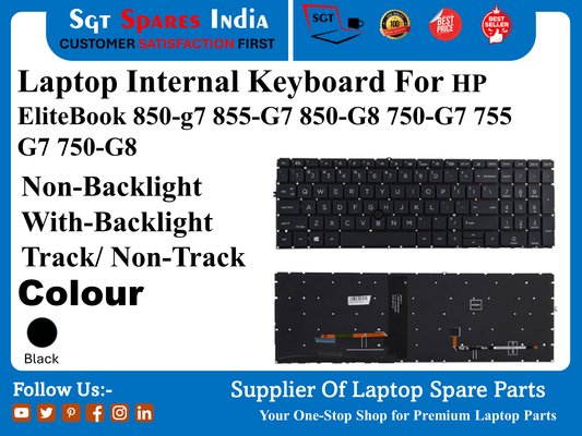 Laptop Internal Keyboard For HP EliteBook 850-g7 855-G7 850-G8 750-G7 755 G7 750-G8 Non-Backlight With-Backlight Track/ Non-Track Colour Black