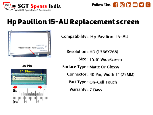 Hp Pavilion 15-AU Replacement Touch screen