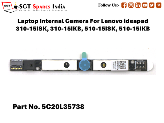 Laptop Internal Camera For Lenovo ideapad 310-15, 310-15IKB, 510-15ISK, 510-15IKB Part No. 5C20L35738