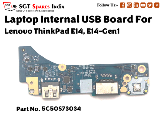 laptop Internal USB or IO board For Lenovo ThinkPad E14, E14 Gen1  Part no. 5C50S73034