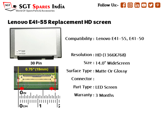Lenovo E41-55 Replacement HD screen
