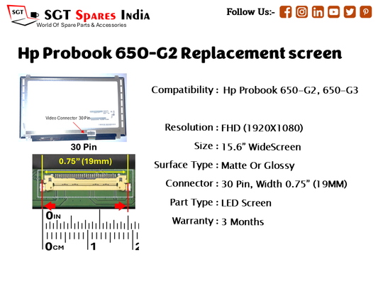 Hp Probook 650-G2 Replacement screen