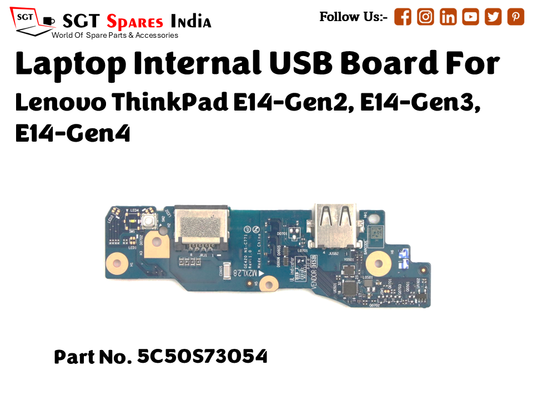laptop Internal USB or IO board For Lenovo ThinkPad E14 Gen2, E14 Gen3, E14 Gen4 Part no. 5C50S73054