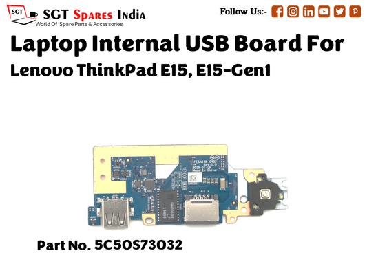 laptop Internal USB or IO board For Lenovo ThinkPad E15, E15 Gen1 Part no. 5C50S73032