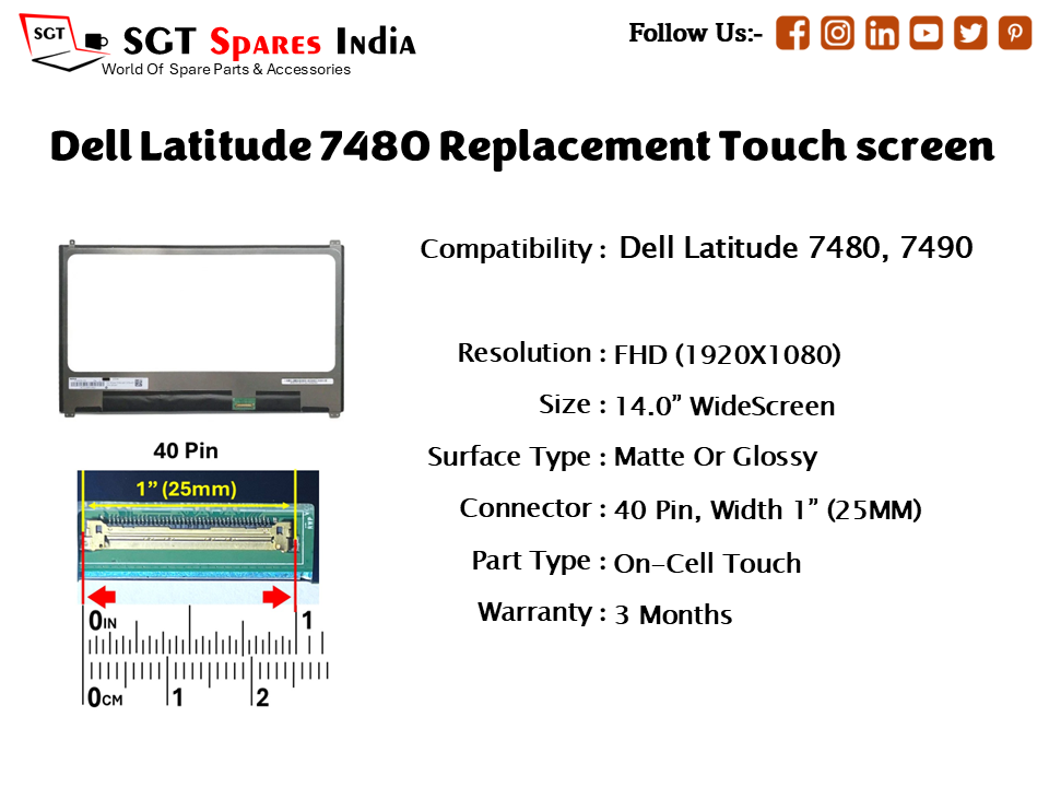 Dell Latitude 7480 Replacement Touch screen
