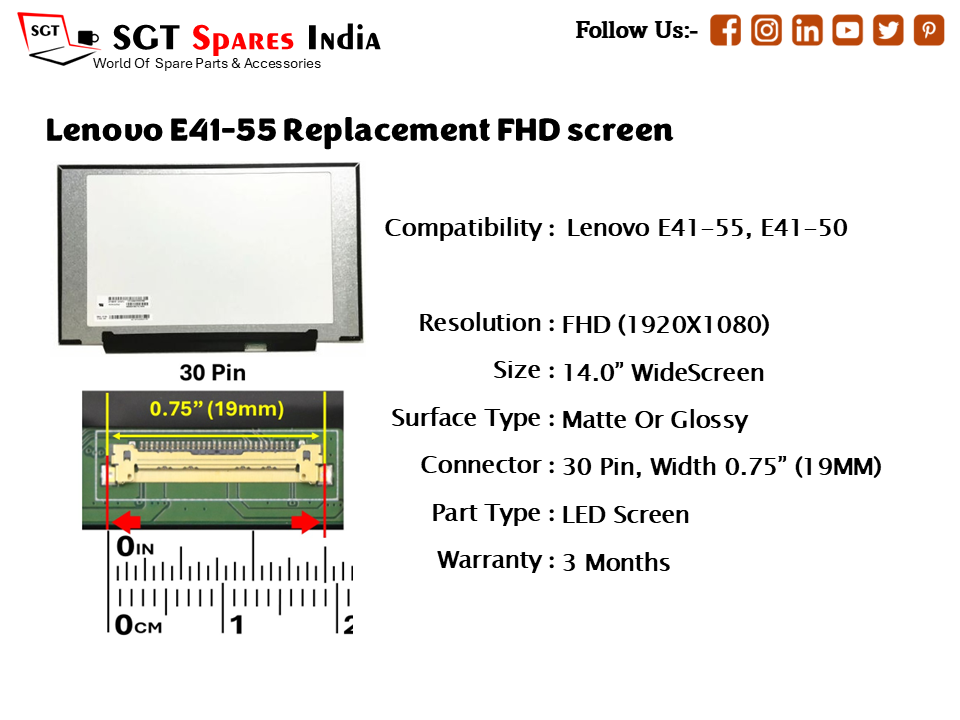 Lenovo E41-55 Replacement FHD screen