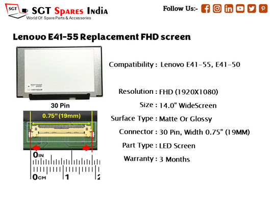 Lenovo E41-55 Replacement FHD screen