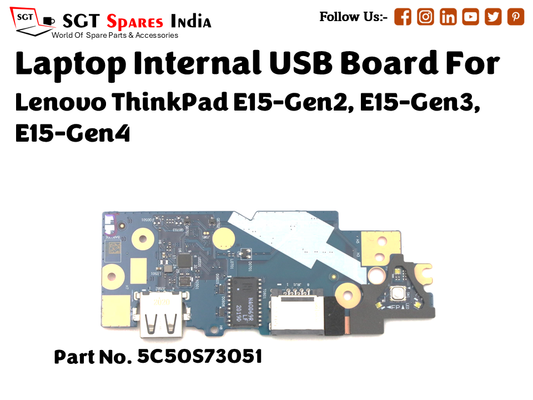 laptop Internal USB or IO board For Lenovo ThinkPad E15 Gen2, E15 Gen3, E15 Gen4 Part no. 5C50S73051