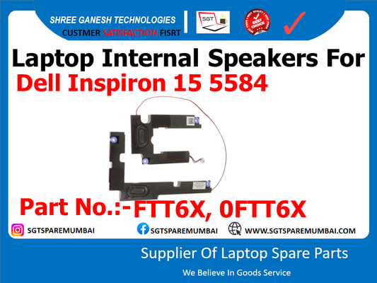 Laptop Internal Speakers For Dell Inspiron 15 5584 Part No.:-FTT6X, 0FTT6X