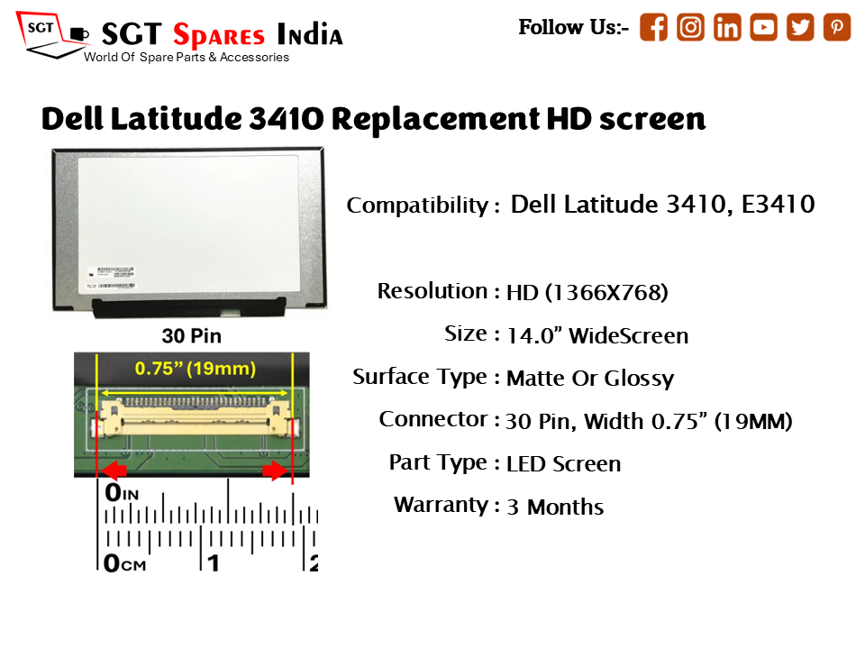 Dell Latitude 3410 Replacement HD screen