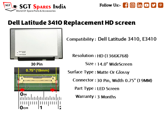 Dell Latitude 3410 Replacement HD screen