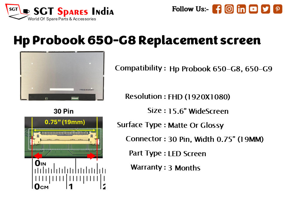 Hp Probook 650-G8 Replacement FHD screen