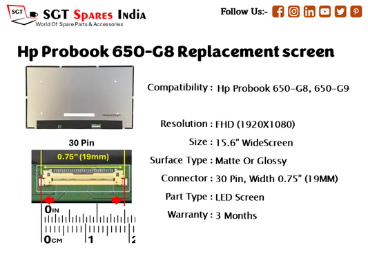 Hp Probook 650-G8 Replacement FHD screen