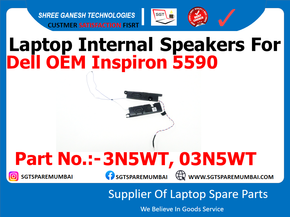 Laptop Internal Speakers For Dell OEM Inspiron 5590 Part No.:- 3N5WT, 03N5WT