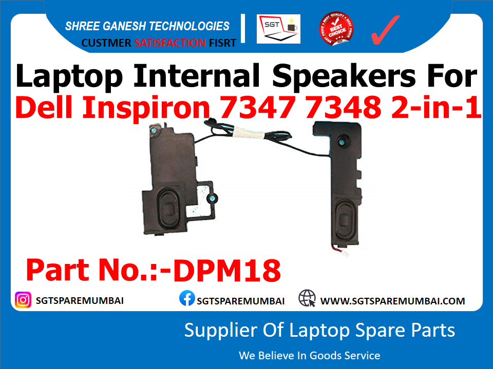 Laptop Internal Speakers For Dell Inspiron 7347 7348 2-in-1 Part No.:-DPM18