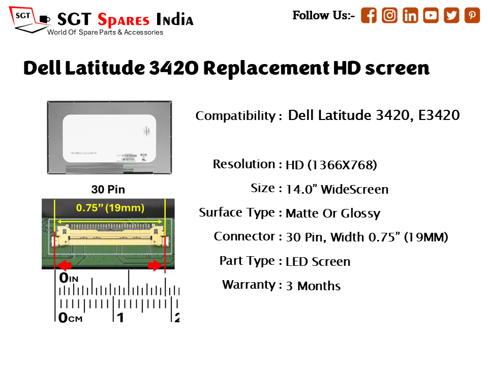 Dell Latitude 3420 Replacement HD screen