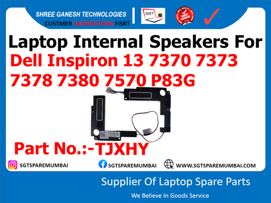 Laptop Internal Speakers For Dell Inspiron 13 7370 7373 7378 7380 7570 P83G Part No.:-TJXHY