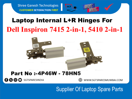 Laptop Internal L+R Hinges For Dell Inspiron 7415 2-in-1, 5410 2-in-1 ~ Part No :-4P46W - 78HN5