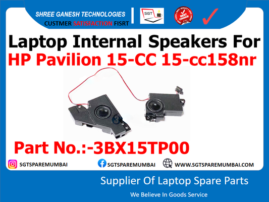 Laptop Internal Speakers For HP Pavilion 15-CC 15-cc158nr Part No.:-3BX15TP00