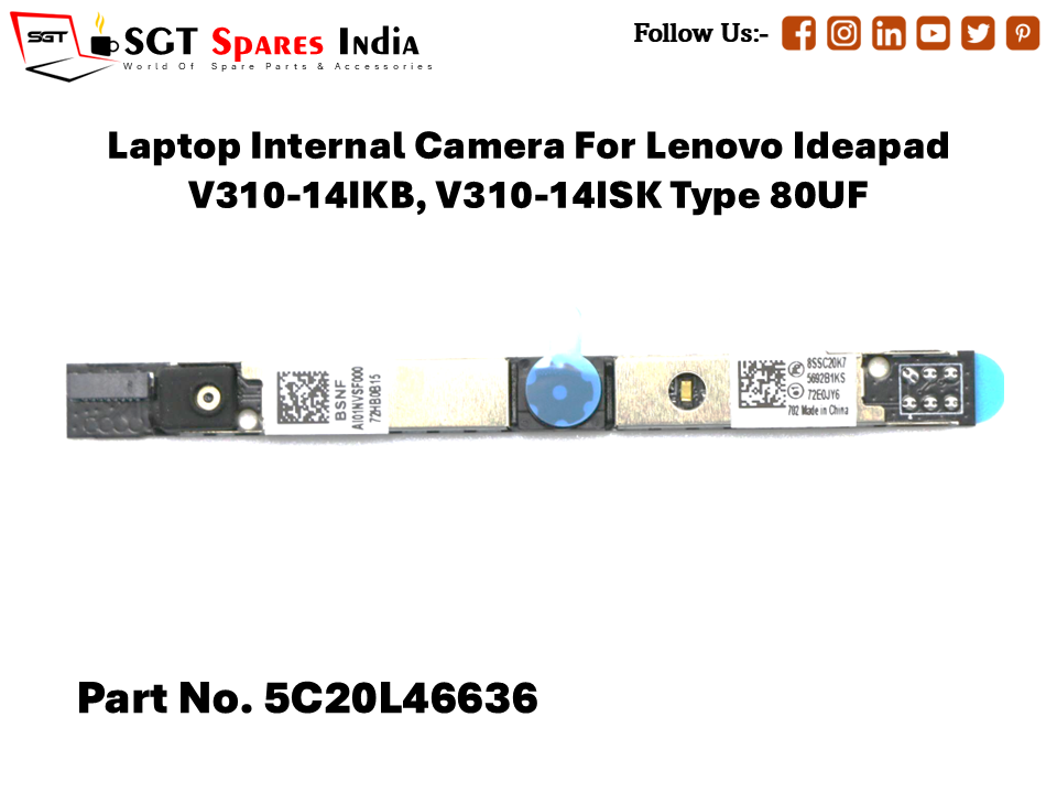 Laptop Internal Camera For Lenovo Ideapad V310-14IKB, V310-14ISK Type 80UF Part No. 5C20L46636