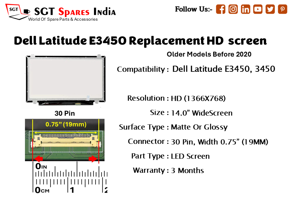 Dell Latitude E3450 Replacement HD screen