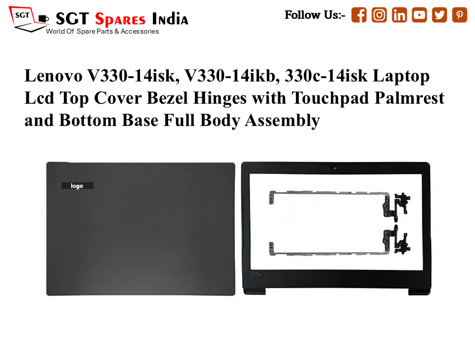 LAPTOP LCD TOP COVER WITH BAZEL WITH HINGES FOR LENOVO V130-14IB,V130-14ISK, V130-14IKB, V330-14ISK, V330-14IKB, 330C-14ISK