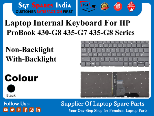 Laptop Internal Keyboard For HP ProBook 430-G8 435-G7 435-G8 Series Non-Backlight With-Backlight Colour Black