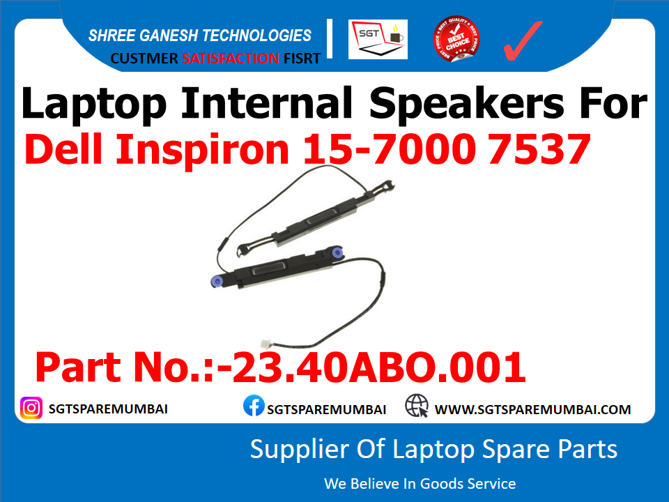 Laptop Internal Speakers For Dell Inspiron 15-7000 7537 Part No.:-23.40ABO.001