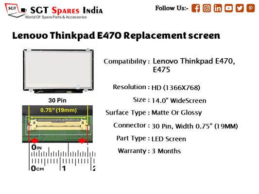 Lenovo Thinkpad E470 Replacement screen