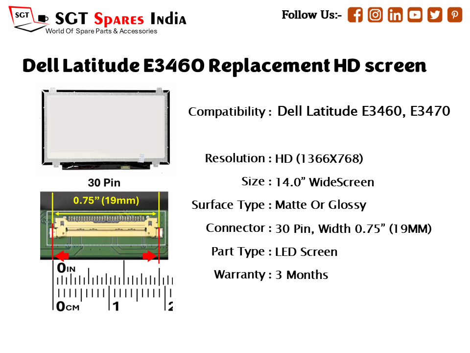 Dell Latitude E3460 Replacement HD screen