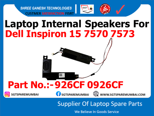 Laptop Internal Speakers For Dell Inspiron 15 7570 7573 Part No.:-926CF 0926CF