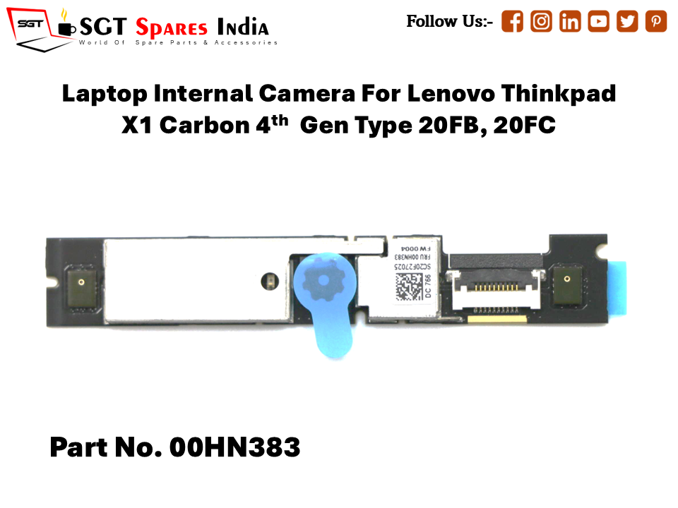 Laptop Internal Camera For Lenovo Thinkpad X1 Carbon 4th Gen Type 20FB, 20FC Part No. 00HN383