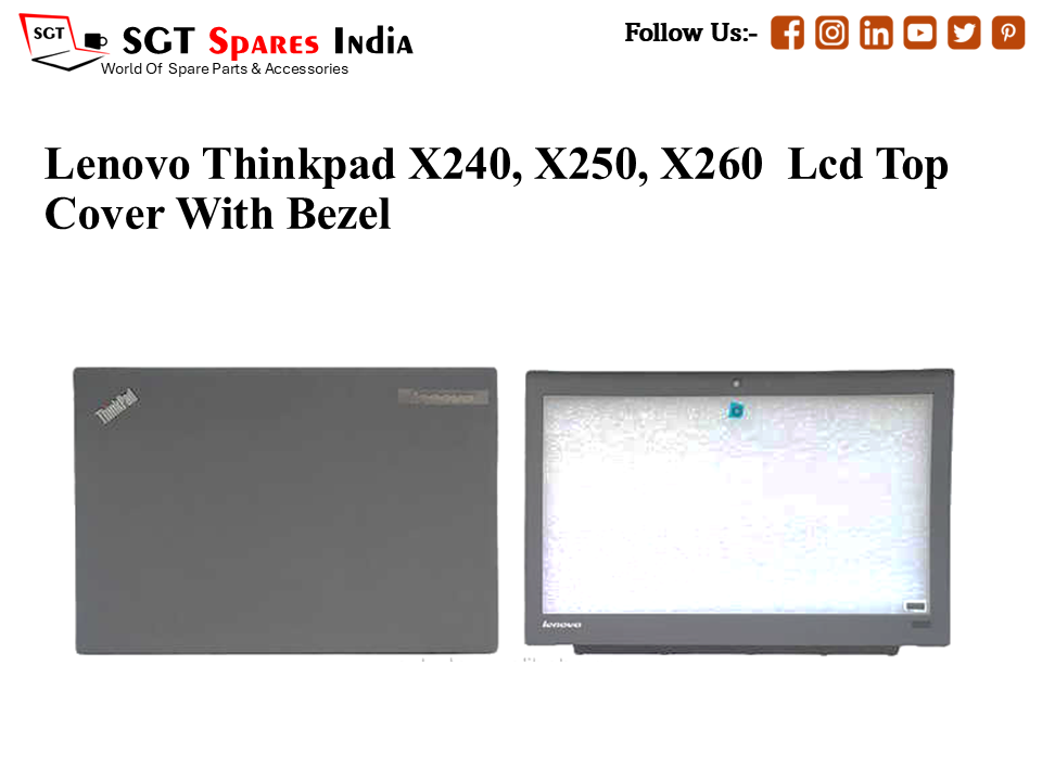 LAPTOP LCD TOP COVER WITH BAZEL WITH HINGES WITH HINGES FOR LENOVO THINKPAD X240, X250, X260