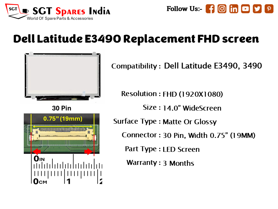 Dell Latitude E3490 Replacement FHD screen