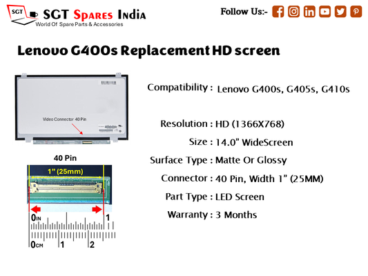 Lenovo G400s Replacement HD screen