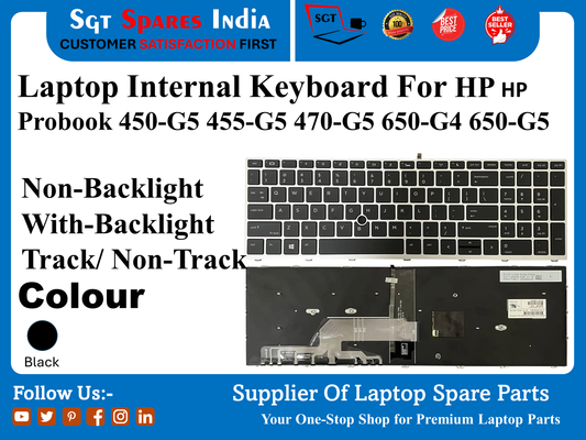 Laptop Internal Keyboard For HP HP Probook 450-G5 455-G5 470-G5 650-G4 650-G5 Non-Backlight With-Backlight Track/ Non-Track Colour Black