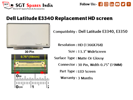 Dell Latitude E3340 Replacement HD screen