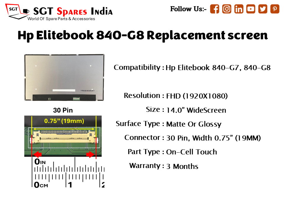 Hp Elitebook 840-G8 Replacement touch screen