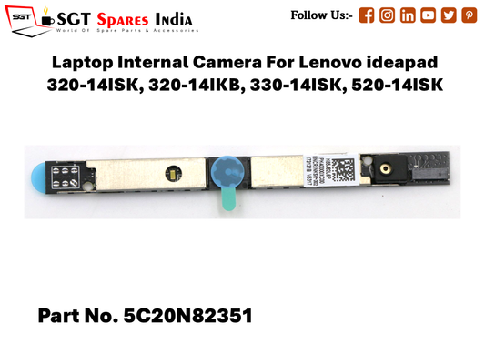 Laptop Internal Camera For Lenovo ideapad 320-14, 320-14IKB, 330-14ISK, 520-14ISK Part No. 5C20N82351