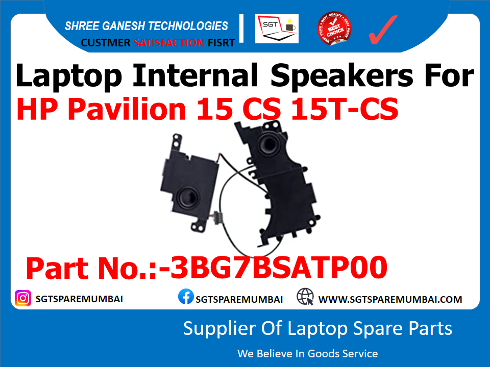 Laptop Internal Speakers For HP Pavilion 15 CS 15T-CS Part No.:-3BG7BSATP00