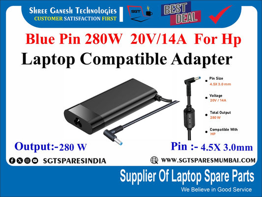 Blue Pin 280W  20V/14A  For Hp Laptop Compatible Adapter