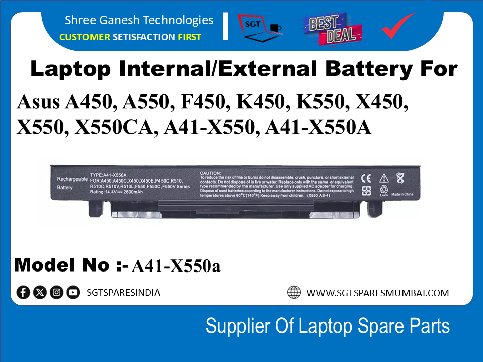 A-sus A41-X550a External  Battery For Asus A450, A550, F450, K450, K550, X450, X550, X550CA, A41-X550, A41-X550A