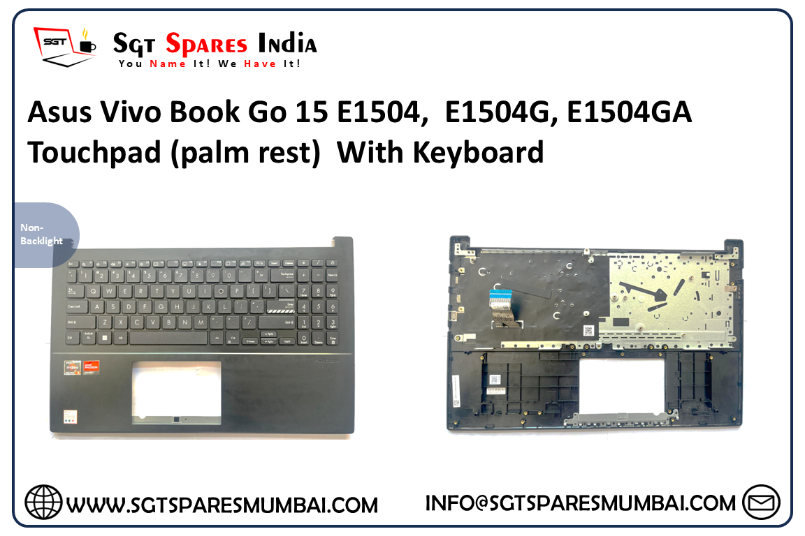 Asus Vivo Book Go 15 E1504,  E1504G, E1504GA Touchpad (palm rest)  With Keyboard  , black colour  , Non Backlight