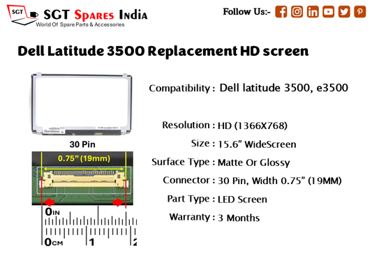 Dell Latitude 3500 Replacement HD screen