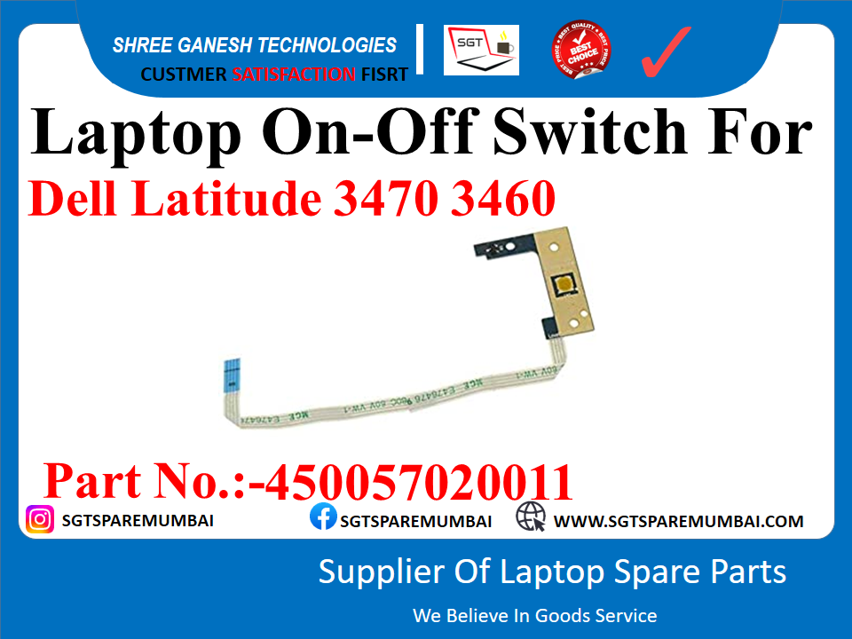 Laptop On-Off Switch For Dell Latitude 3460, 3470, E3460, E3470