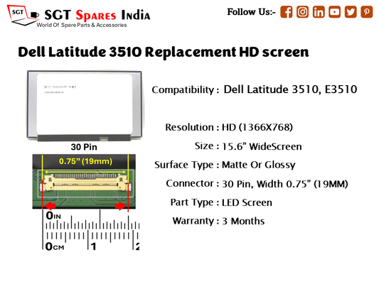 Dell Latitude 3510 Replacement HD screen