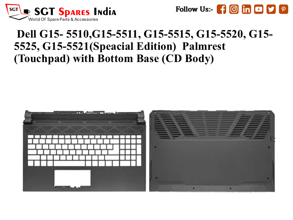 Dell G15- 5510,G15-5511, G15-5515, G15-5520, G15-5525, G15-5521(Speacial Edition) Palmrest (Touchpad) with Bottom Base (CD Body)